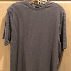 AXCESS CLAIBORNE MENS DRESS RIBBED SHIRT GREY GRAY